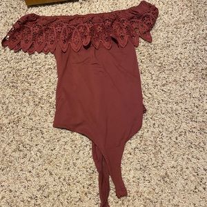 Off the shoulder body suit